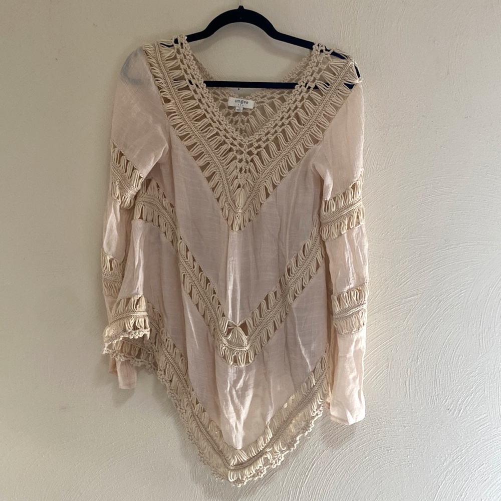 UMGEE Beige Top size medium coverup boho lightweight